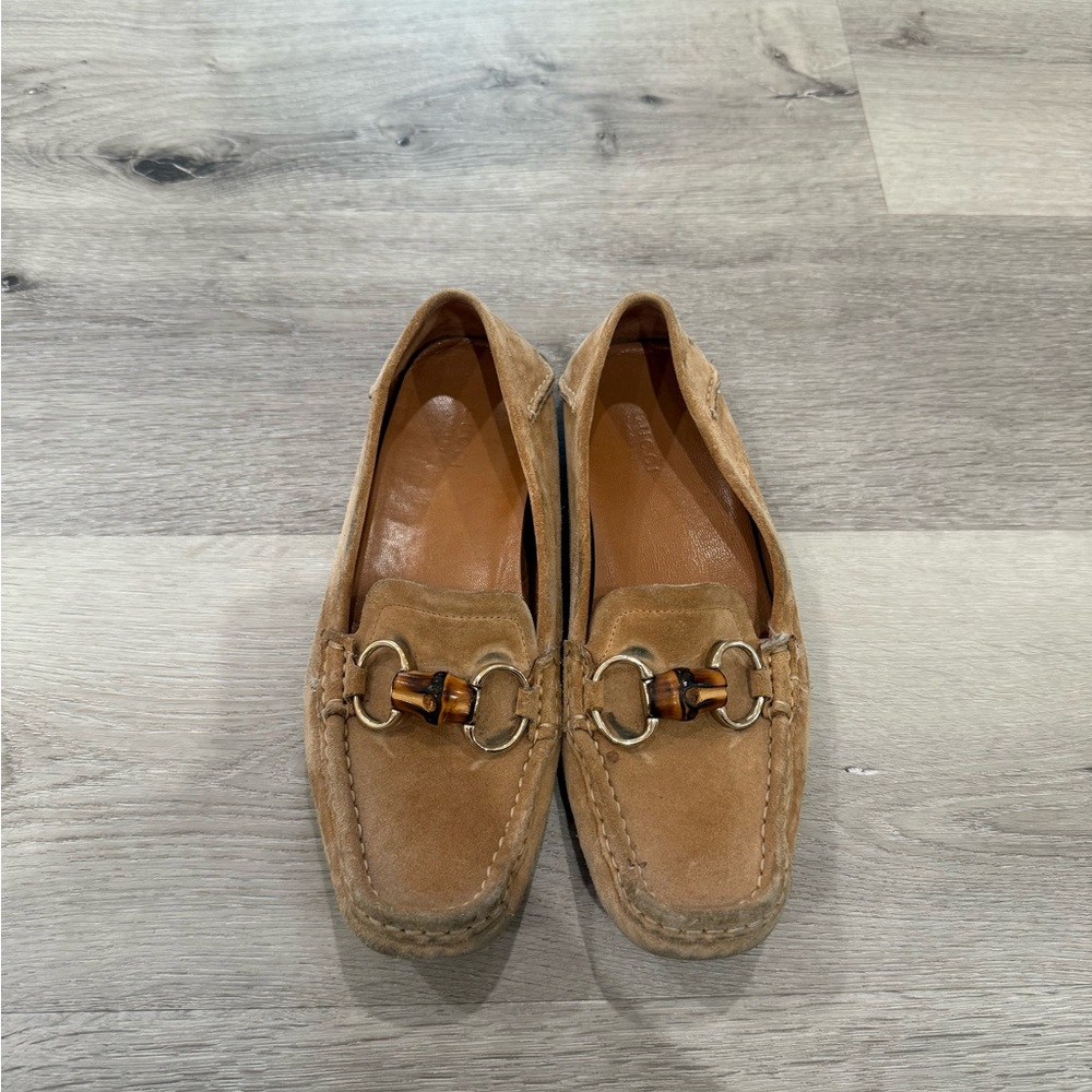 Gucci Tan Suede Loafers